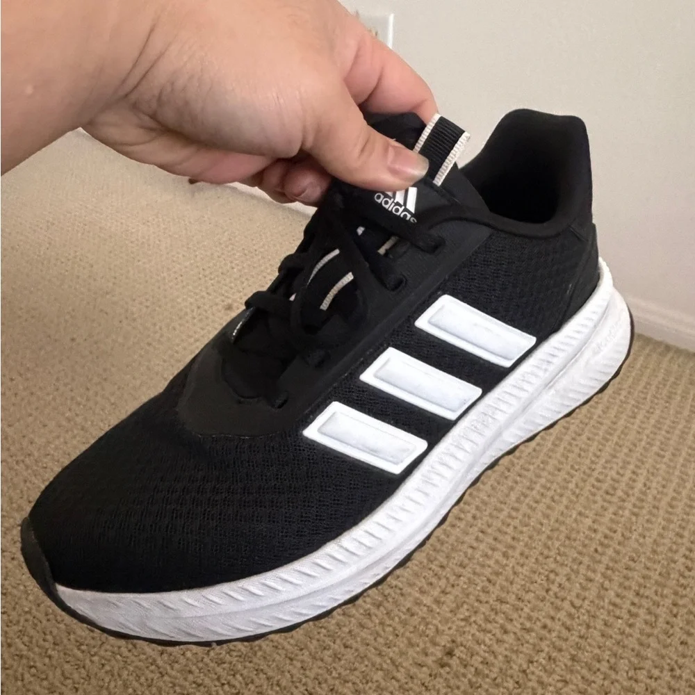 Adidas Black Sneakers with White Stripes - Picture 1 of 10